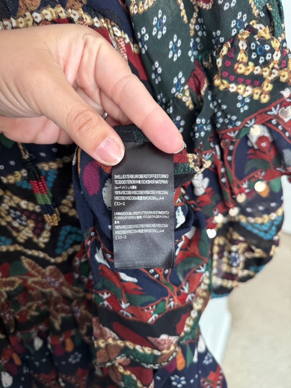 Farm Rio Tropical Shine mini navy blue dress - Picture 5 of 6